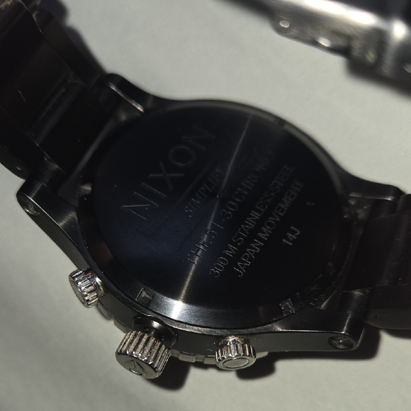Nixon Black Metal Watch with Wood-Tone Dial - Picture 6 of 11